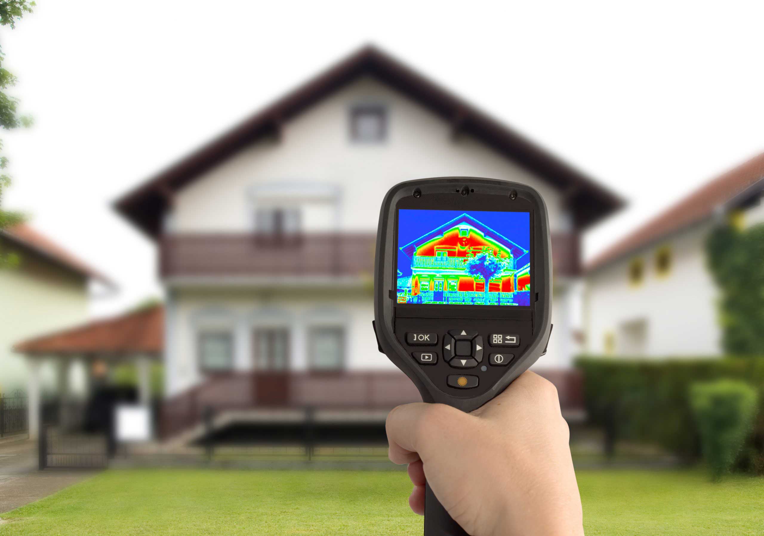 home inspector performing a home energy audit